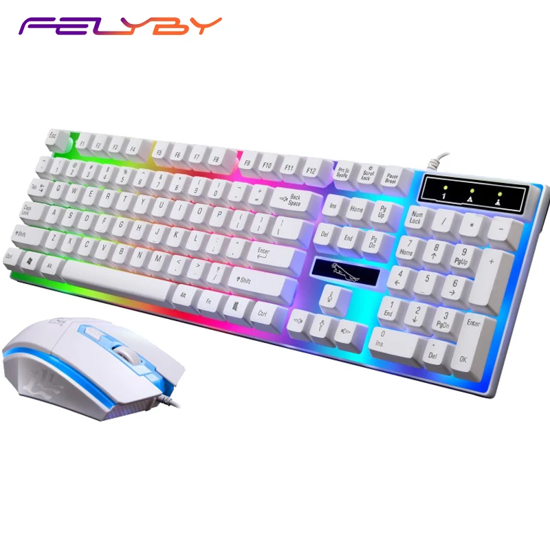FELYBY G21 проводная usb легкая мышь и клавиатура набор Компьютерная Механическая