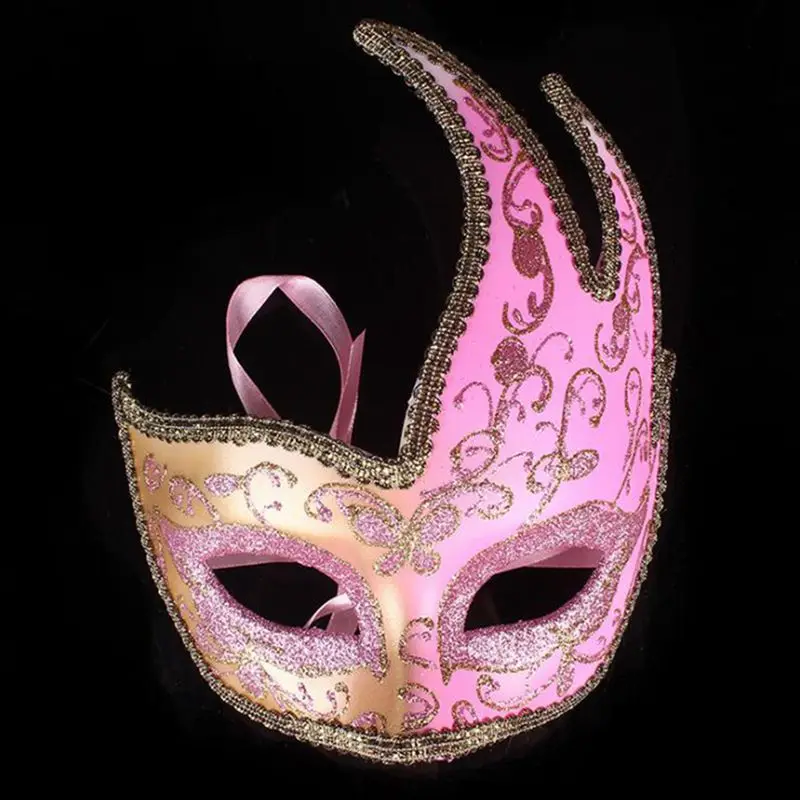 

GNHYLL NEW fashion mask gold shining plated party mask wedding props masquerade mardi gras mask