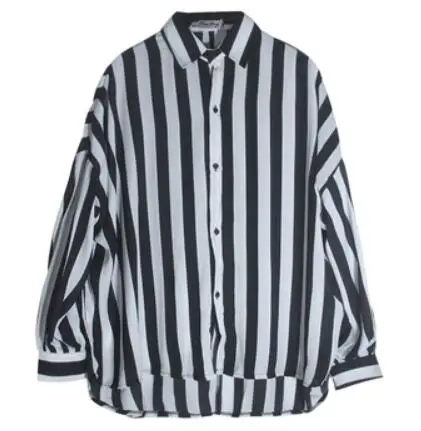 shirt Одежда для ночного клуба мужская черно-белая полосатая рубашка Летний стилист моды набивной длинный рукав рубашка с рукавами костюмы - Цвет: shirt