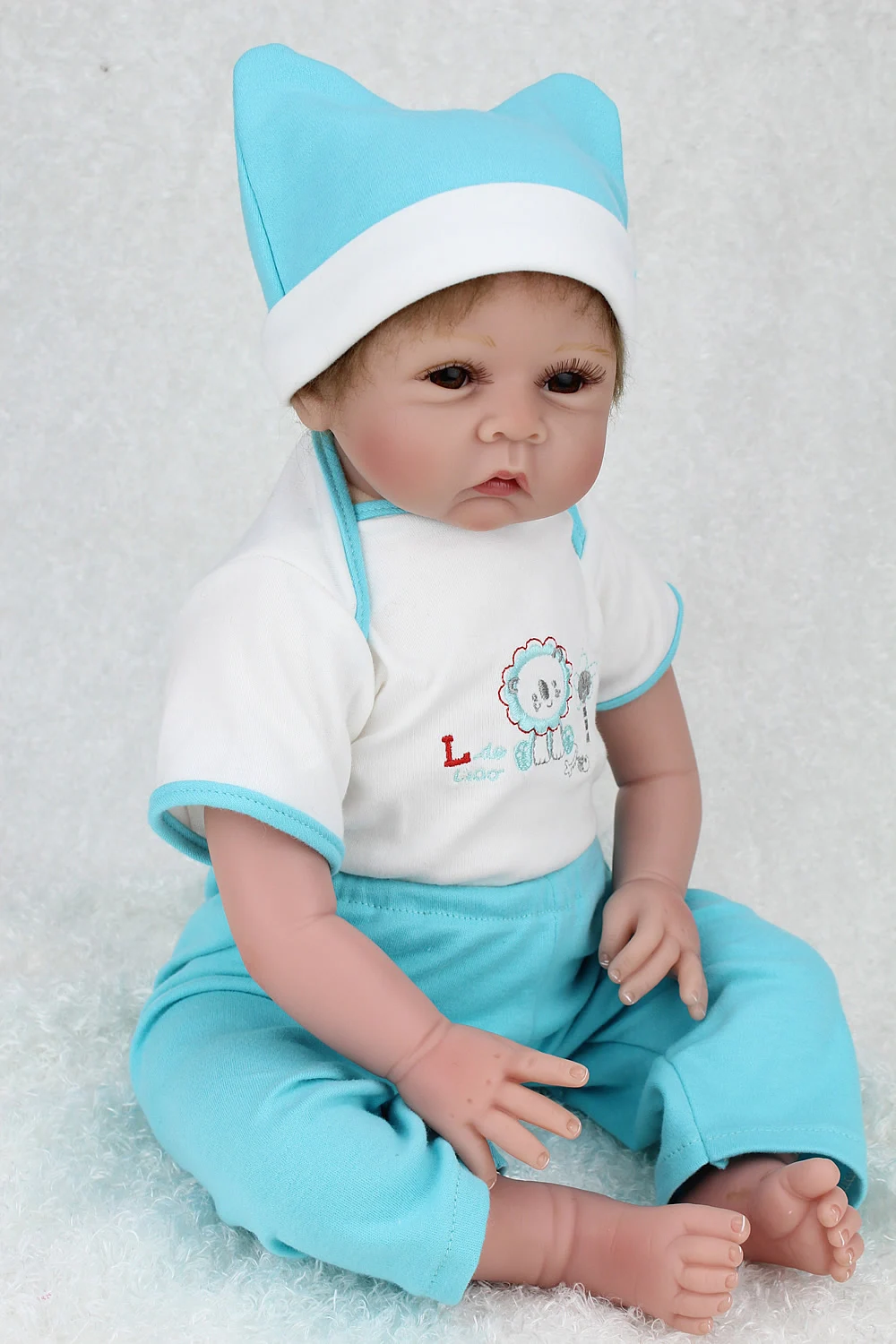 NPKDOLL/одежда для малышей цвет синий белый Одежда новорожденных 22 дюйма 55 см Милая