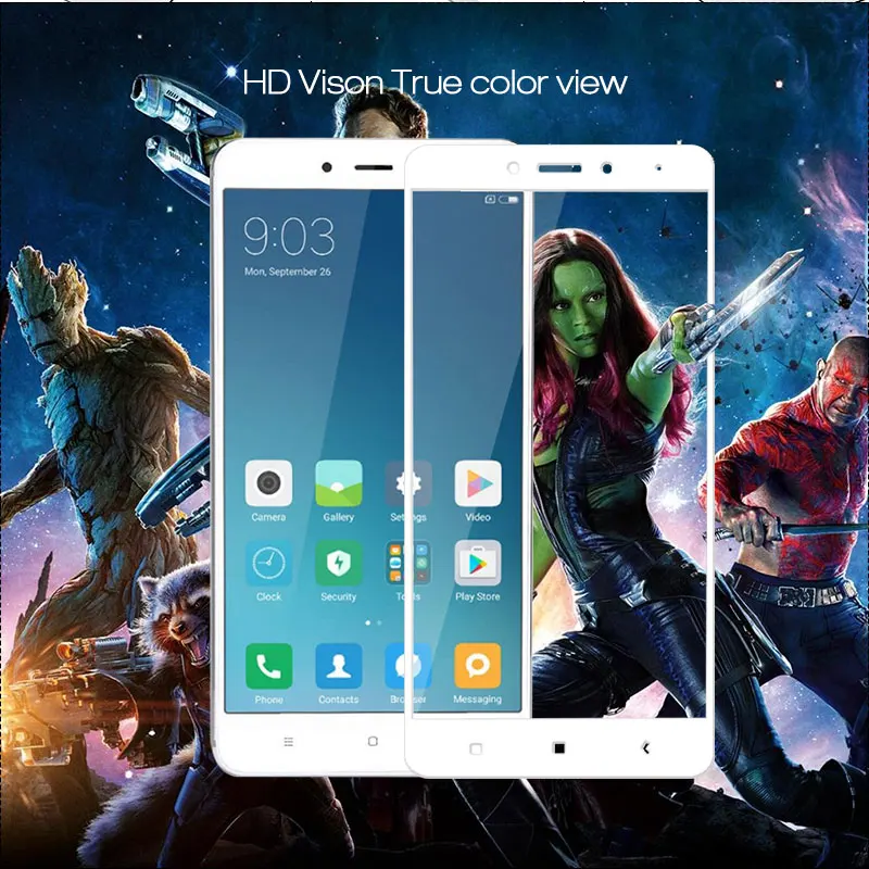 Полное покрытие из закаленного стекла для Xiaomi Redmi Note 4 передняя защита экрана