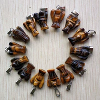 wholesale 20pcslot fashion top quality carved natural tiger eye stone angel charms pendants jewelry for making free shipping