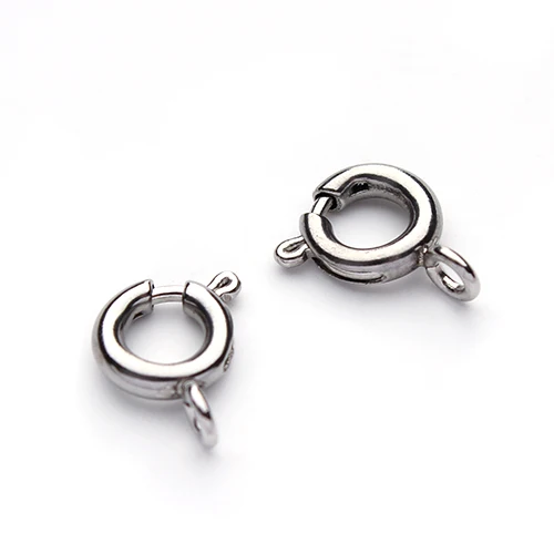

10pcs 6mm Silver Tone 316L Stainless Steel Round Spring Clasp Hook Connectors for DIY Jewelry Findings and Components F2185