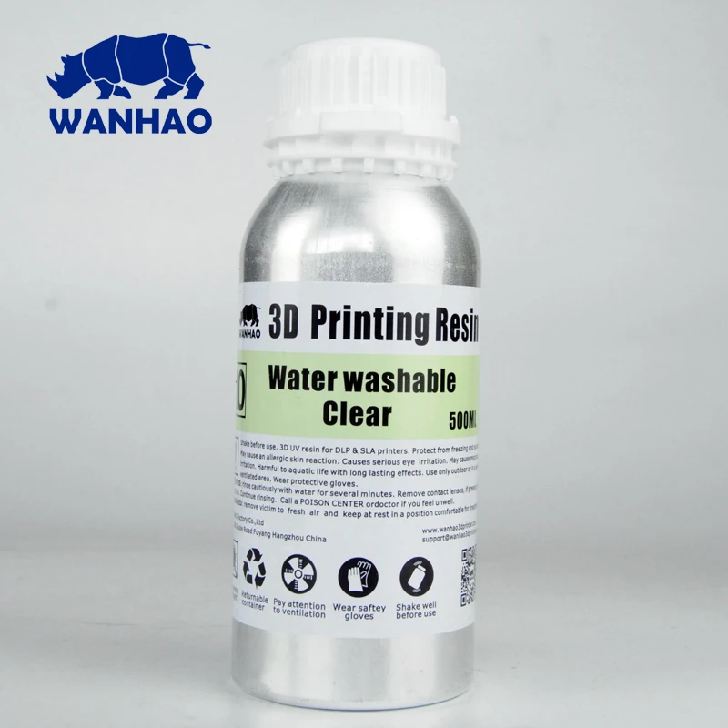 Wanhao вода моющаяся Резина 405NM УФ смола для D7 принтер DLP SLA 3d серый белый прозрачный