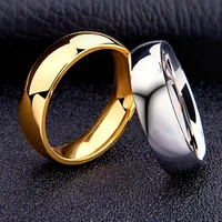 juchao fashion jewelry simple glossy mirror titanium steel ring couple ring for women men