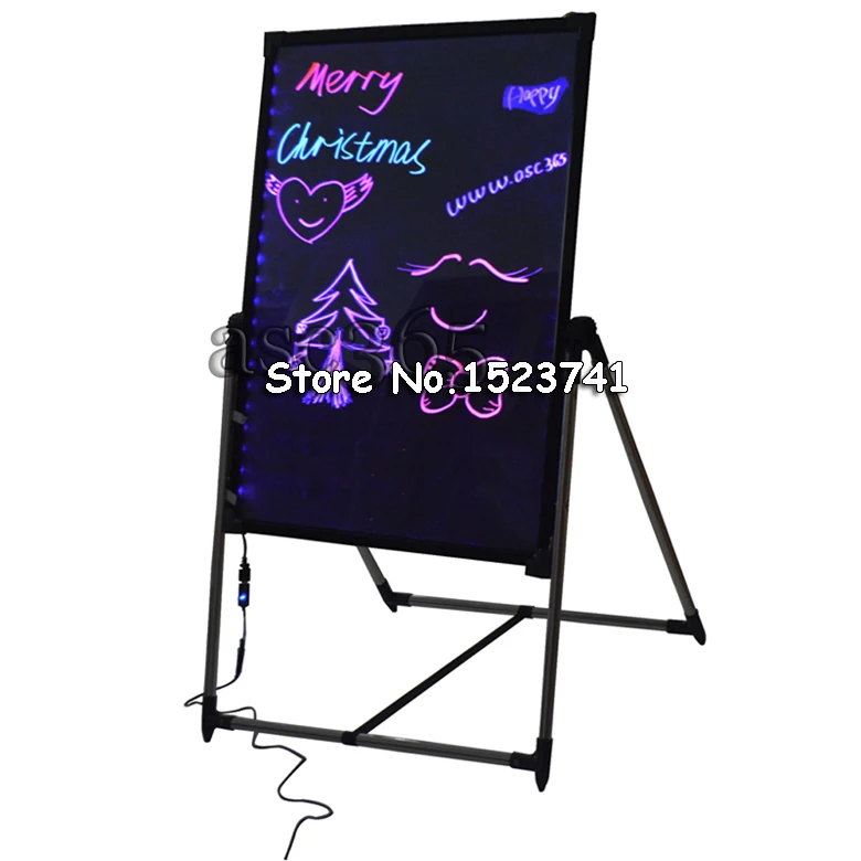 Led Fluorescent screen plate Advertising writing 40x60cm board Illuminate blackboard with 8 pens sets | Канцтовары для офиса и