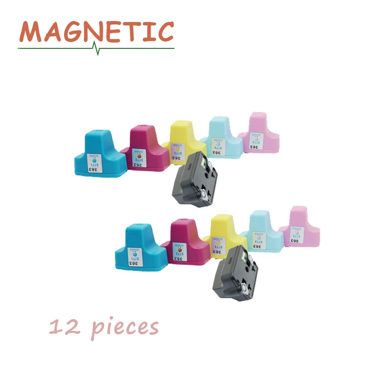 

12X Magnetic Compatible Ink Cartridge For HP363 For HP Photosmart 3210/3210v/3210xi/3213/3310/3313/8230/8238/8250 printer 363