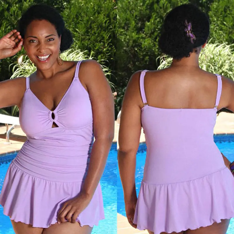 Женский цельный купальник большого размера лидер продаж 2017 однотонный комплект