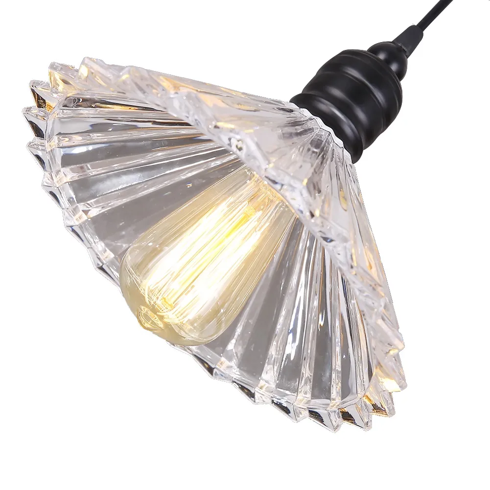 

Retro Vintage Pendant Light Glass Crystal Umbrella Hanging Lamp E27 Pendant Lamp For Home Decor -Lampara Colgante