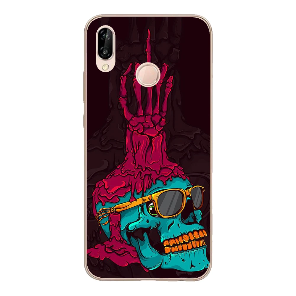 Для Huawei P20 Lite чехол 5 84 &quotМягкий ТПУ силиконовый Funda крутые очки роза череп Nova 3e Coque