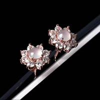 925 silver inlay natural jadeite earrings sterling silver ladies sun flower earrings