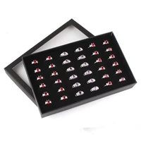 new transparent 36 slots ring display holder earring jewelry storage box organizer