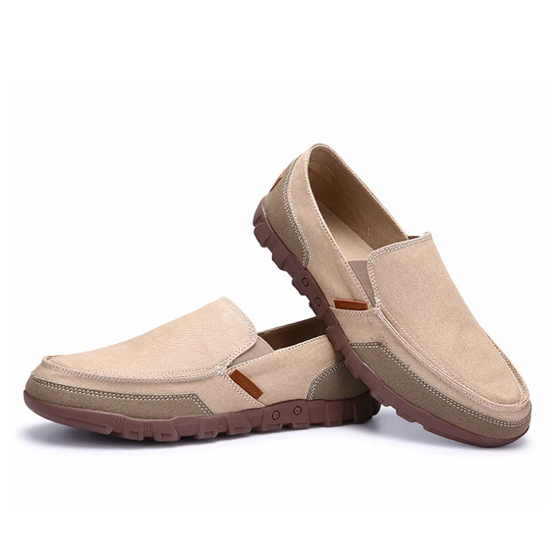 Voollcci Fashion Summer Men Canvas Shoes Breathable Casual Loafers Comfortable Ultralight Lazy Slip on Flats Big Size39-48 | Обувь