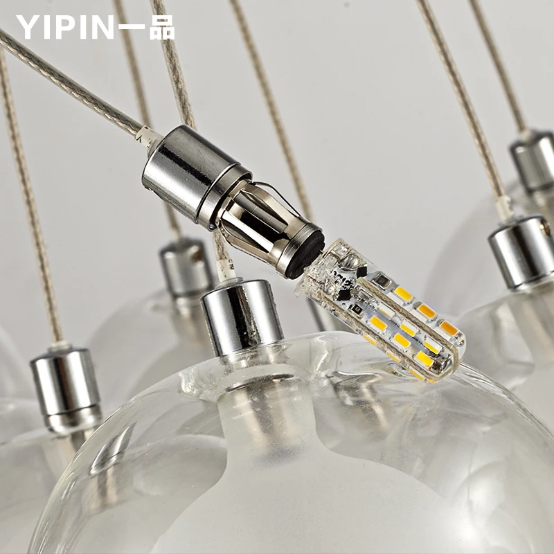 Stylish modern minimalist restaurant lamps LED glass ball bubble long chandelier lighting Parlor Bar | Аксессуары для одежды