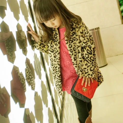 Furry Teenage winter coats Children Leopard faux fur coat Jacket Baby Girl Outerwear Infant Clothing Warm Jackets F76 | Детская одежда
