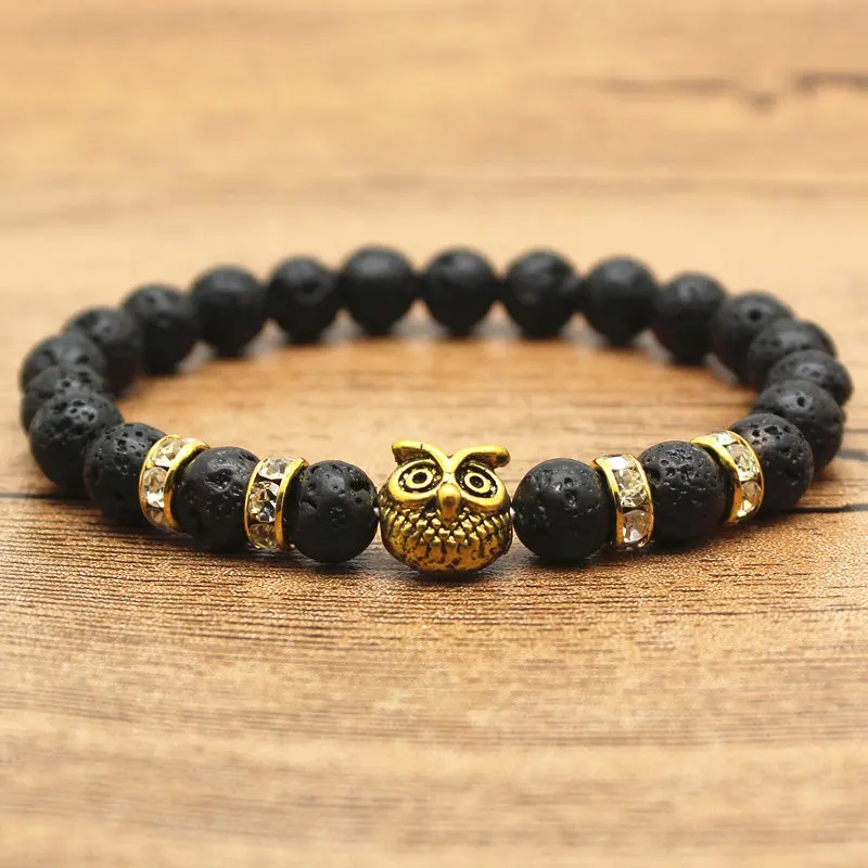 Браслет в античном стиле с золотым и серебряным покрытием Лев мужские черные