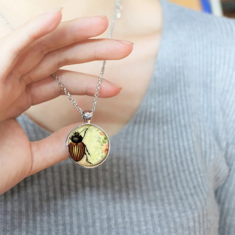 Колье Chokers винтажное ожерелье с изображением жука животных логотипом насекомого