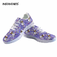 instantarts cartoon bear nurse sneakers purple women casual shoes air mesh girls ladies flats woman tenis feminino zapatos mujer