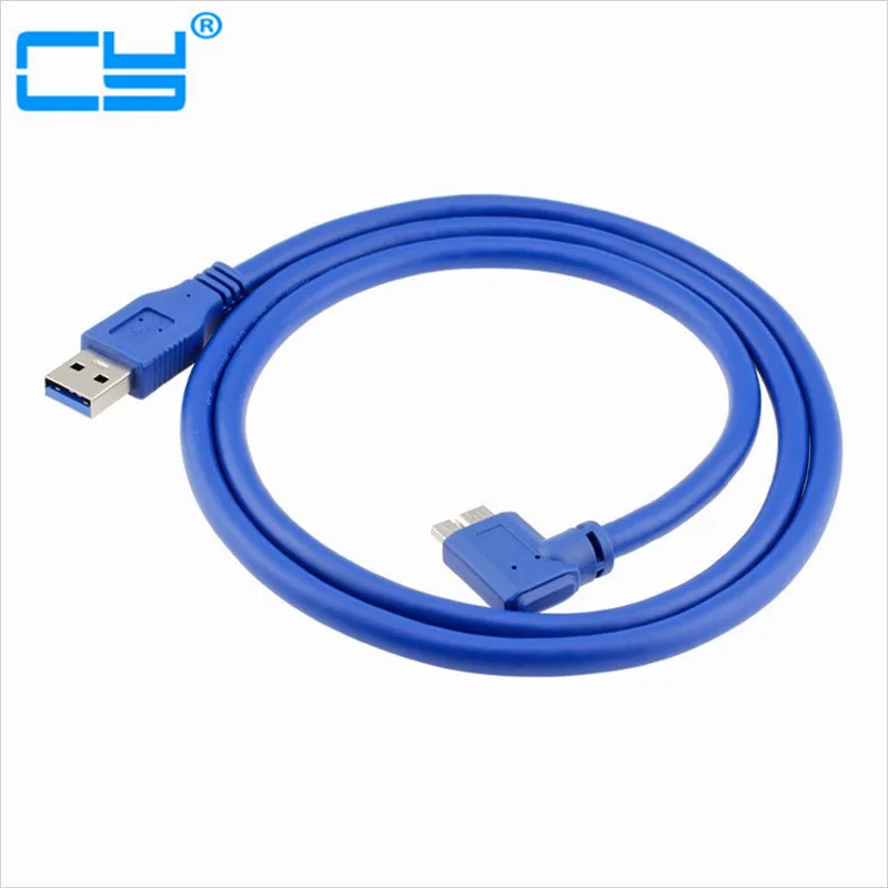 

High Speed USB 3.0 to 90 Degree Left & Right Angled Micro B Cable for Mobile Hard Disk USB 3.0 Cable 0.3m Cable line 60cm/100cm