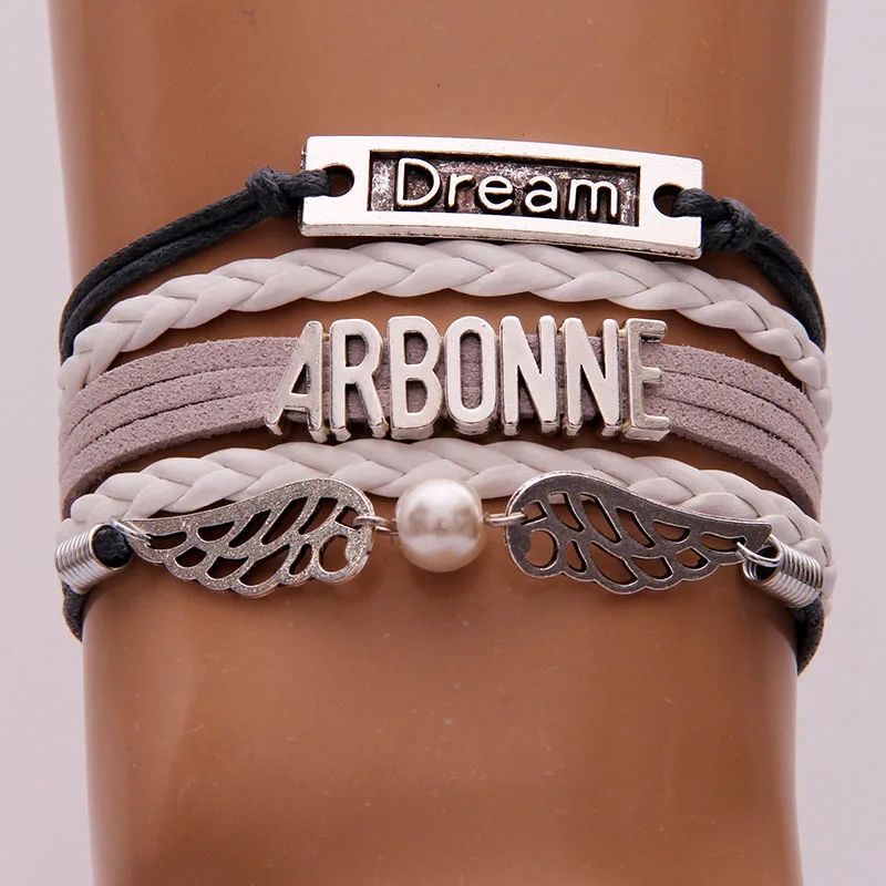 (10 шт./лот) браслет ARBONNE Dream из восковой верёвки подвеска крыло кожаный ручной