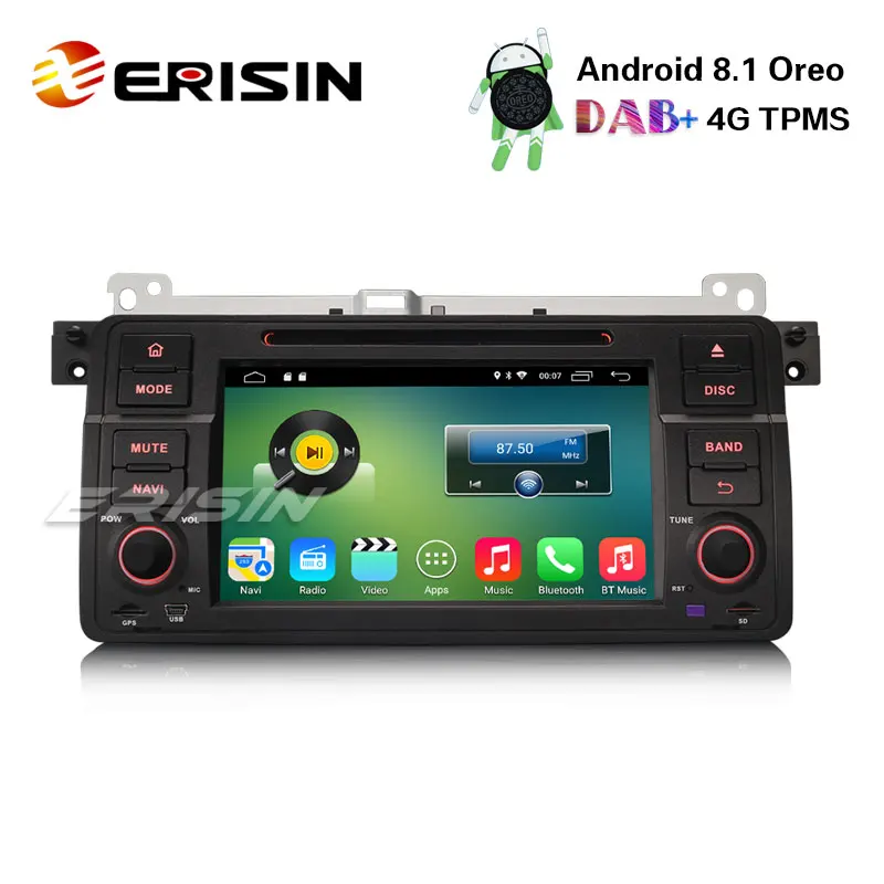 Erisin ES3346B 1 гама 7 дюймов машинный DVD плеер Android 8 автомобильный стерео gps DAB + 4G для BMW