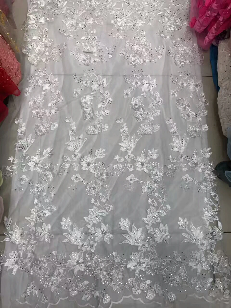 Кружевное Африканское кружево с бисером ткань высокого качества африканская 3D