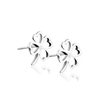 fashion simple clover stud earring for women hollow clover 925 silver lovers engagement jewelry drop shipping
