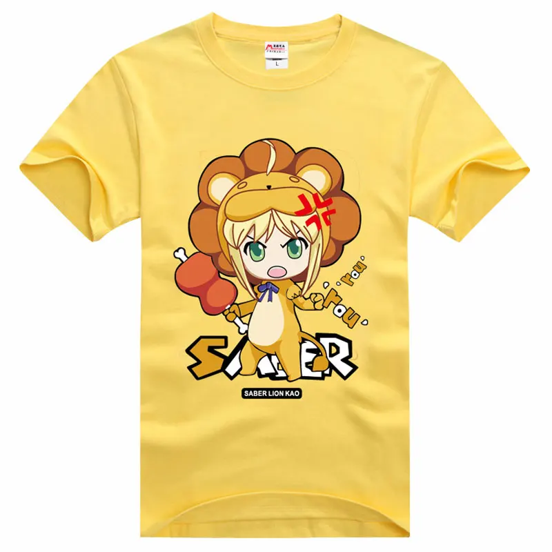 Fate Zero Saber Lion Arturia Pendragon/футболка с короткими рукавами реглан облегающая футболка