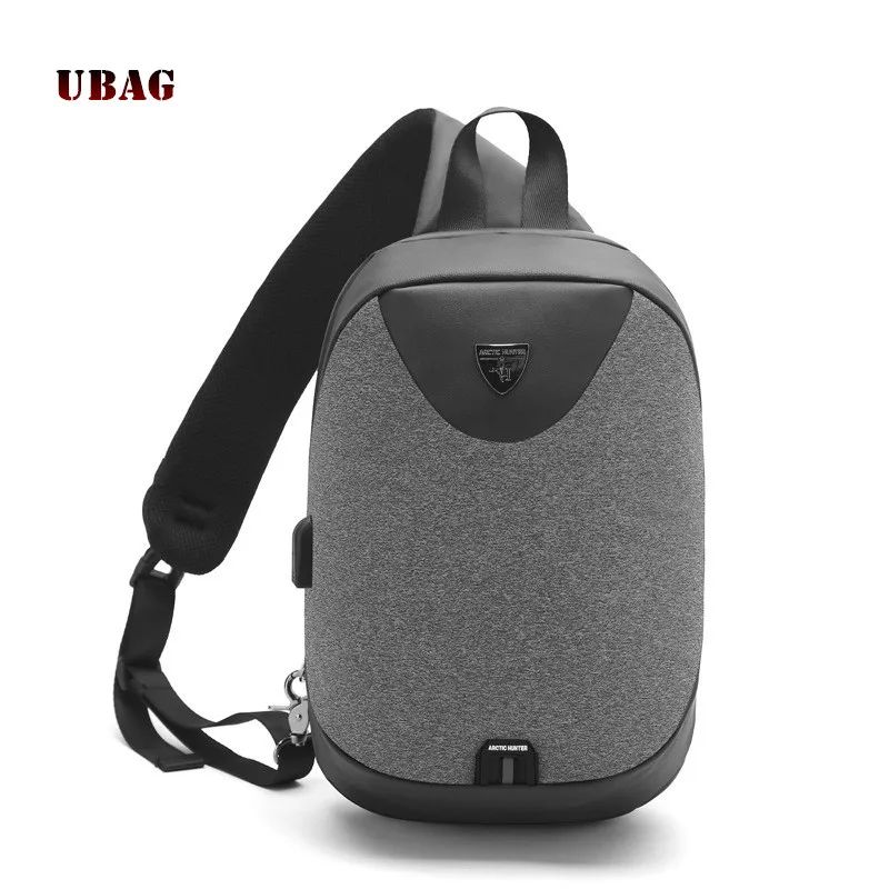 Мода USB зарядки мужской сумки груди Для мужчин карманов большое пространство