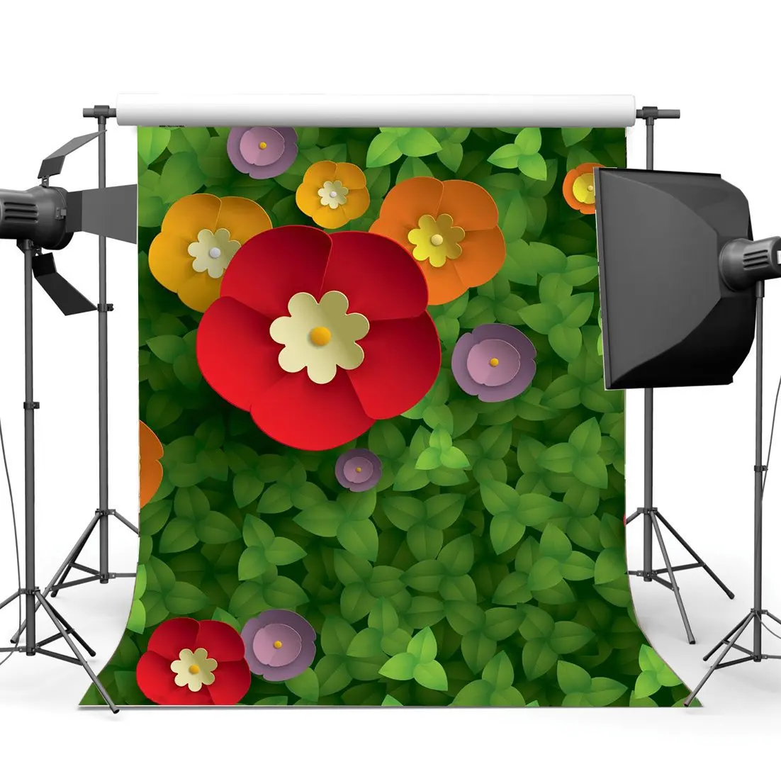 

Весенний фон для фотосъемки с изображением милого детского душа Разноцветные бумажные цветы на искусственной зеленой траве луга фон для фо...