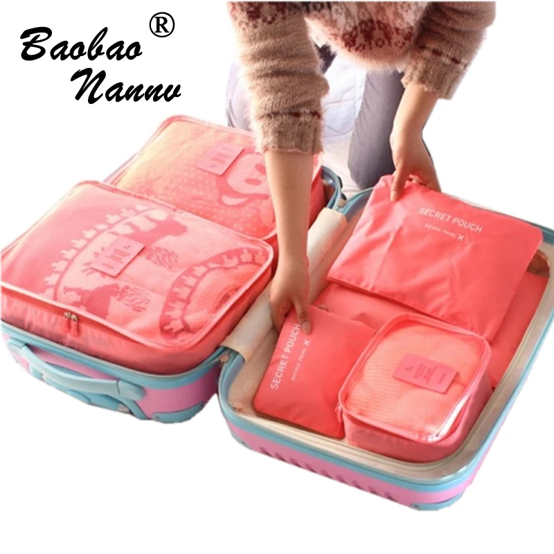 2019 нейлон Упаковка Куб дорожная сумка Системы Прочный 6 шт. один комплект большой