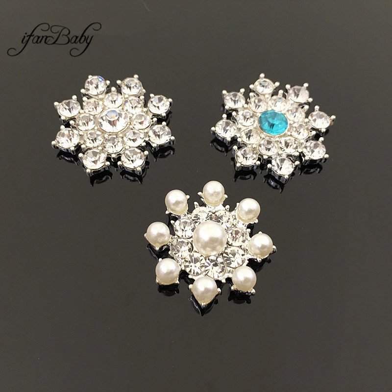 

Metal Buttons For hair Accessories flat back pearl Rhinestone buttons