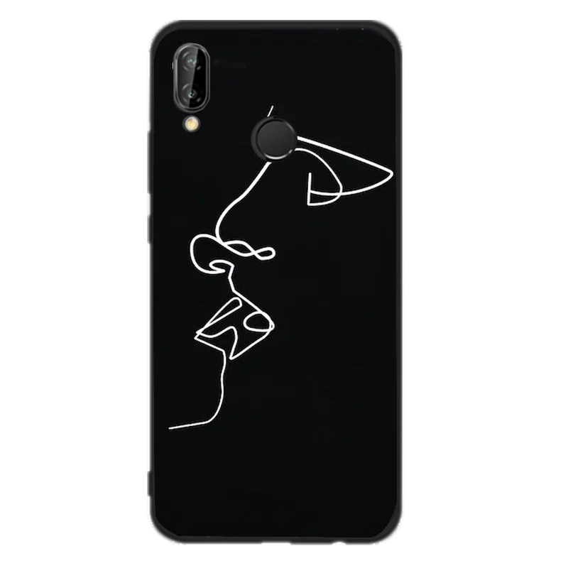 For Funda Huawei p20 lite Case Silicon Soft TPU Cover for case Star Couple Cute Pattern Mobile Phone Shell |