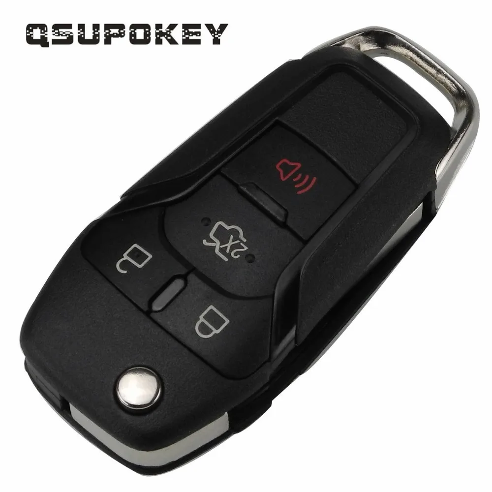 QSUPOKEY для Ford Fusion Edge Explorer 2013 2015 сменный флип чехол автомобильного ключа Fob 4 кнопки FCC