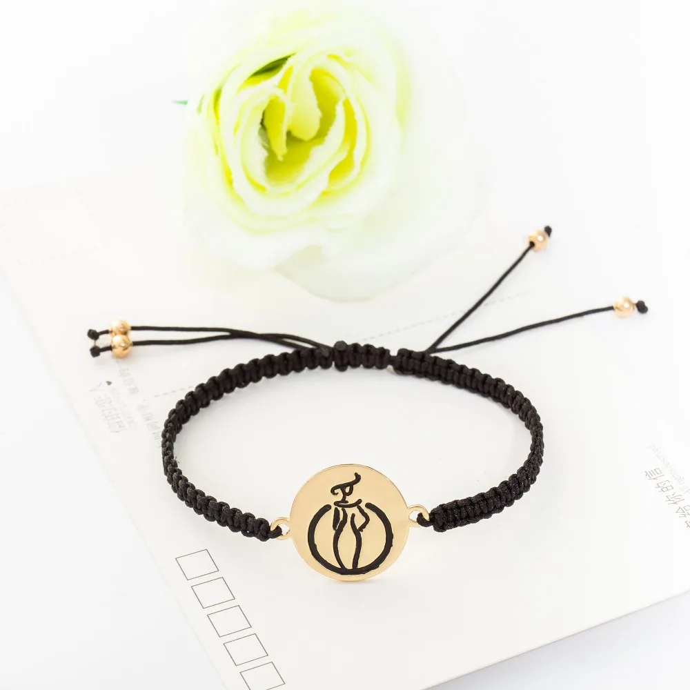 ISHOW черный строка плетеный браслет для мужчин и женщин ювелирные изделия