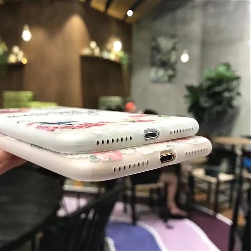 Модный ТПУ чехол для iphone 6 6S 7 8 5 5S SE Цветочный узор мягкие силиконовые чехлы Plus X 10 XS