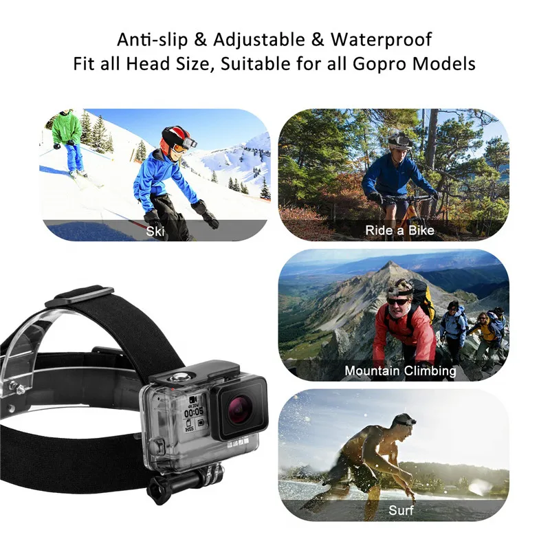 Аксессуары для экшн-камеры комплект для Gopro Hero 7 6 Xiaomi Yi AKAS Спортивная камера головной ремень корпус ремешок на запястье рюкзак Крепление