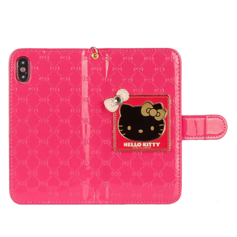 Fashion Style For iPhone 6 6s 7 8 Pus X XR XS Max Case Luxury Wallet Hello Kitty Magnetic Flip PU Leather Cover Mobile Phone bag