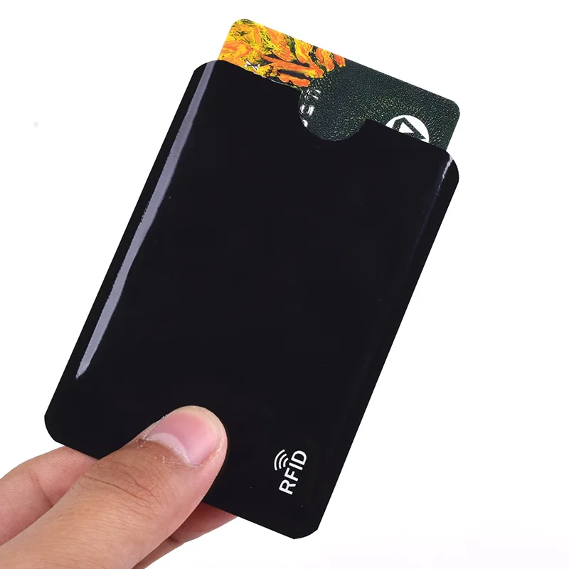 50 pc Black Анти-сканирующий чехол для Карт RFID кошелек блокирующий ридер замок банк алюминиевый держатель для карт Id карта чехол Защита металлическая коробка для кредитных карт - Цвет: 50 pc Black