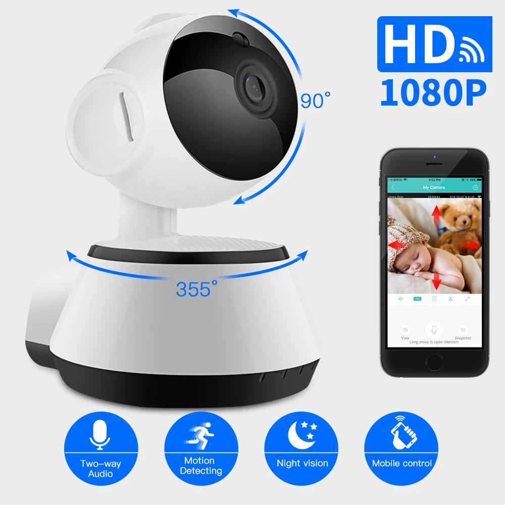 SDETER 1080P беспроводная Wi Fi камера безопасности IP CCTV Pet видеонаблюдения 720P P2P ночного