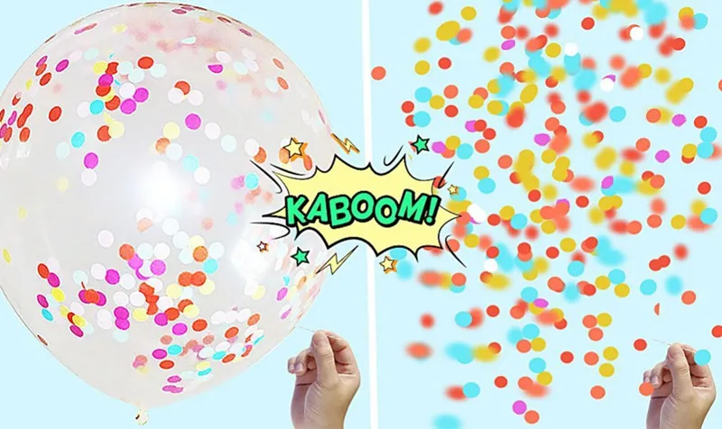 Красочные конфетти шары 1 набор = 36 дюймов Прозрачные Шары+ 10 г конфетти из фольги Свадебные украшения для вечеринки, дня рождения поставщиков воздушные шары
