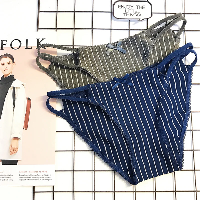 SP & CITY модные дизайнерские мягкие хлопковые трусы классические в полоску с бантом