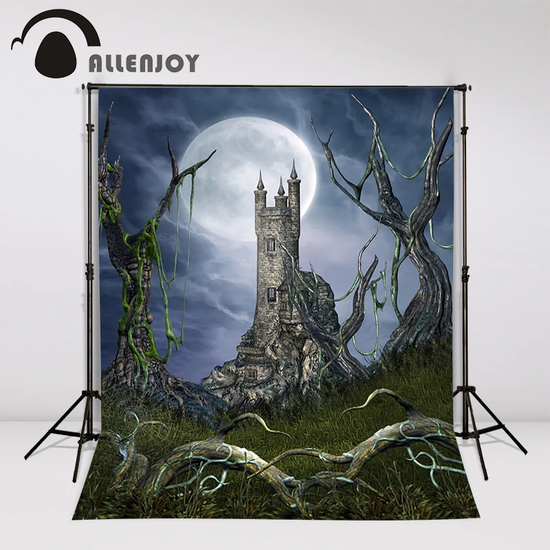 Allenjoy Vinyl photo studio Background Halloween Lawn of the Castle backdrop picture children's photocall | Электроника