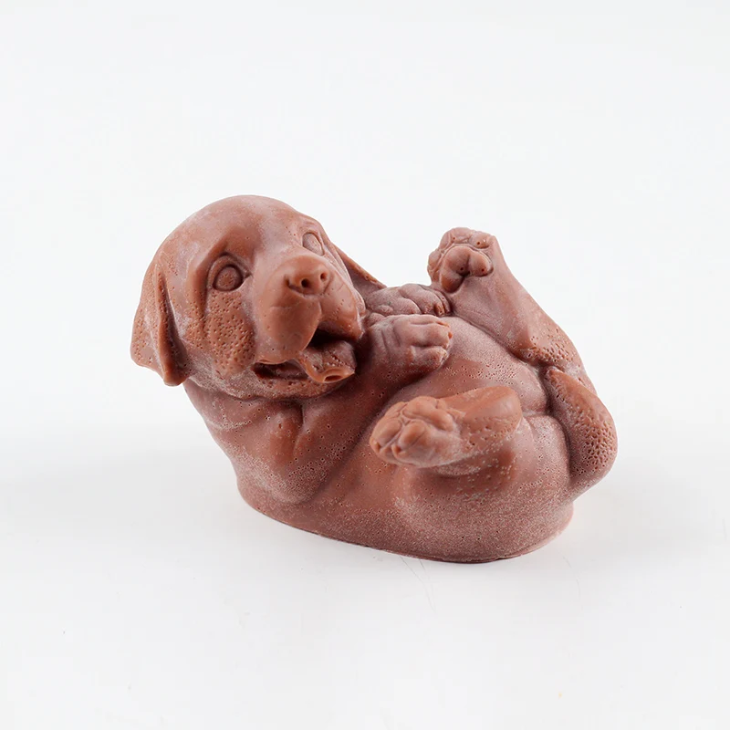 Милая собака мыло, силиконовая форма свечная форма ручной работы гибкие Craft шоколадная Смола-глина плесень
