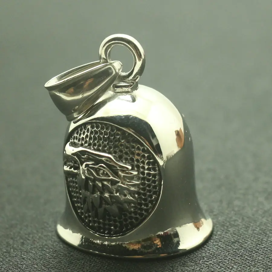 316L Stainlesss сталь животное волк Длинные волосы двусторонний узор Прохладный jingle