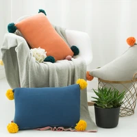 2022 cushion cover decorative pillow case nordic fresh cotton knitting colorful balls throw 35x50cm kid room decoration