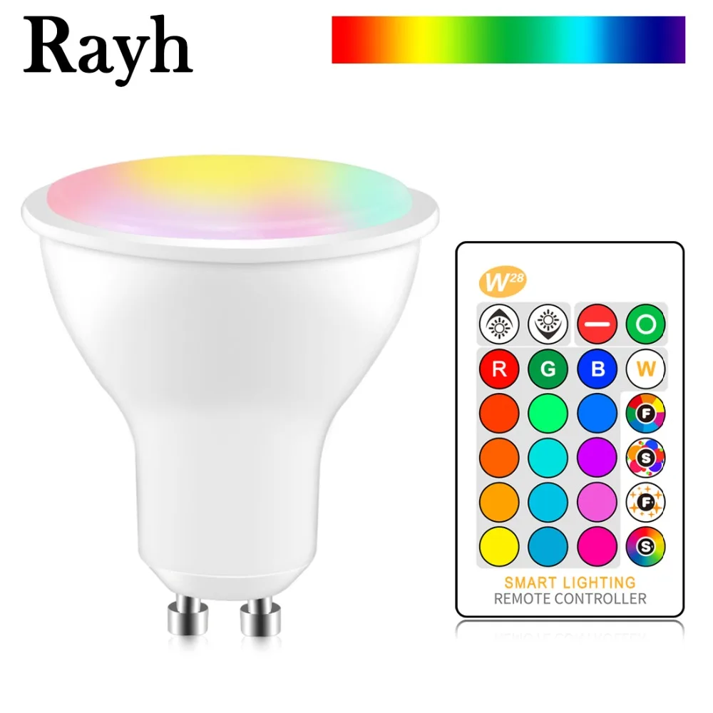 RGB led lamp 8w gu10 bulb light 220v 110v dimmable home decoration lighting color change cup spotlight + IR control|Светодиодные