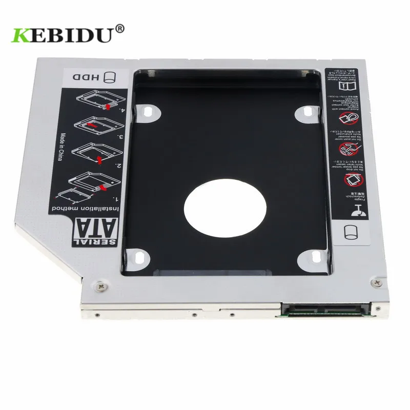 Kebidu Алюминиевый металлический 2 й HDD Caddy 12 7 мм SATA 3 0 коробка для жесткого диска 5