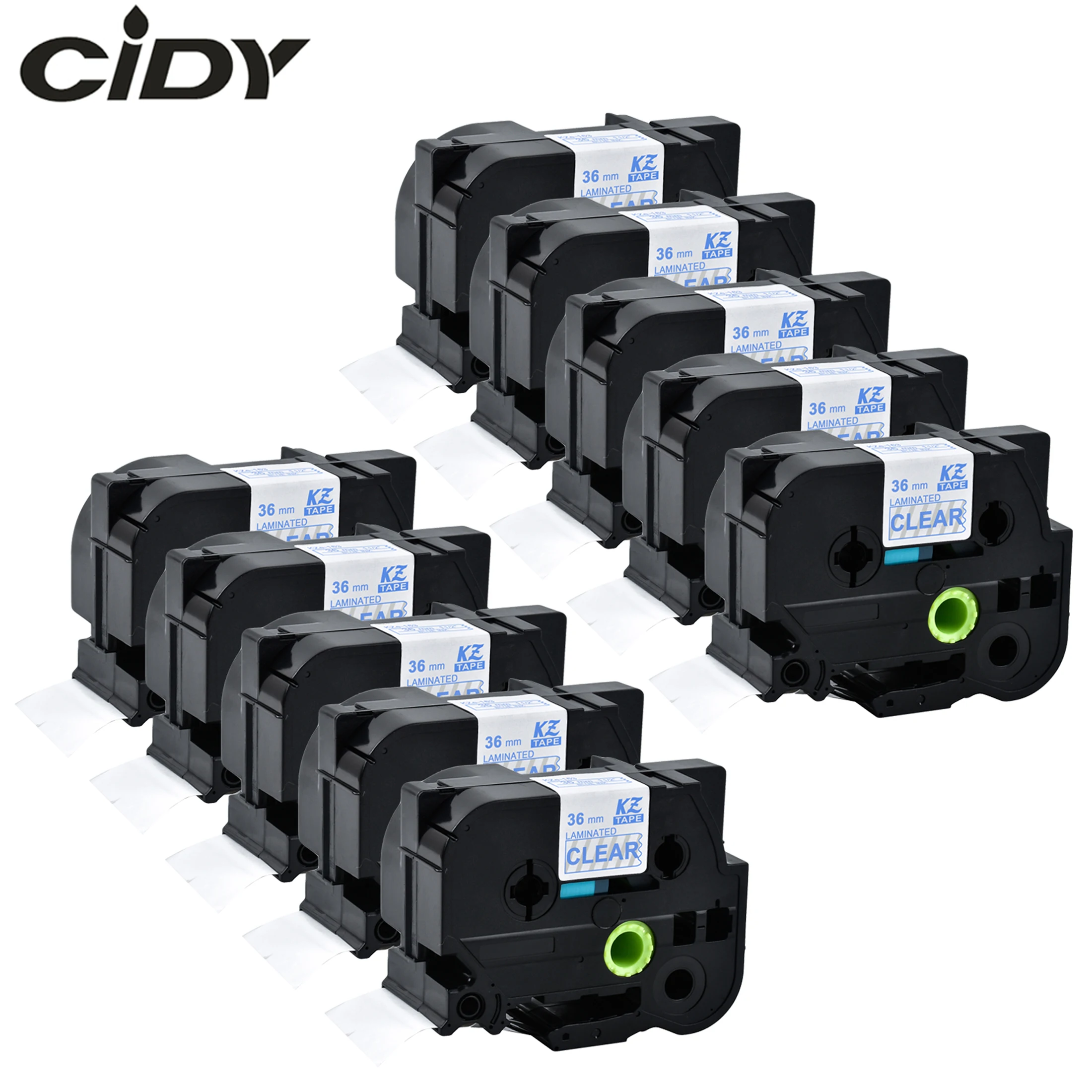 

CIDY 10PCS compatible TZe 163 tz163 Tz 163 tze163 blue on clear label tape for brother p touch label printer