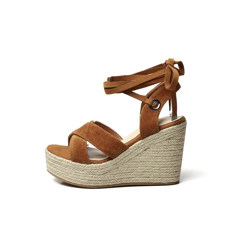 

Salu Summer New Fashion Sexy Women Sandals Classic Rome Buckle Wedges Shoes Woman Party Night Club Basic Platforms Shoes